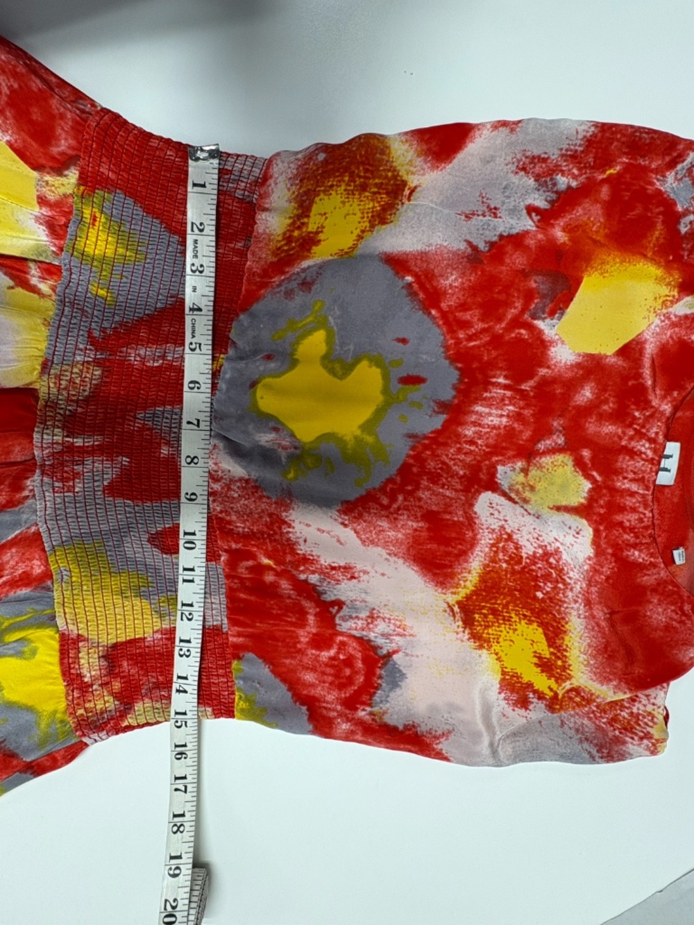 Halston Heritage Poppy Watercolor-Print Chiffon Mini Dress - Size S. - Picture 9 of 16